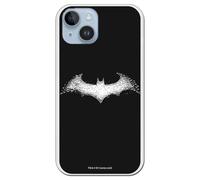 Personalaizer Custodia flessibile per iPhone 15 Plus con logo bianco Batman