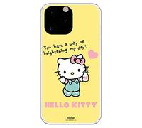 Personalaizer Custodia Originale Compatibile con iPhone 13 Pro MAX - Hello Kitty Sfondo Giallo