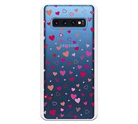 Personalaizer Custodia originale compatibile con Samsung Galaxy S10 - Cuori colorati