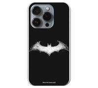 Personalaizer Custodia per iPhone 15 Pro - Cover in silicone TPU flessibile trasparente - motivo Batman Logo Bianco