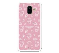 Personalaizer Siliona - Custodia flessibile trasparente per Samsung Galaxy A6 2018 con motivo Hello Kitty motivo su rosa - Cover in TPU compatibile con Samsung Galaxy A6 2018