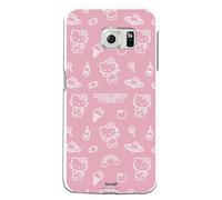 Personalaizer Siliona - Custodia flessibile trasparente per Samsung Galaxy S6 Edge con motivo Hello Kitty motivo su rosa - Cover in TPU compatibile con Samsung Galaxy S6 Edge