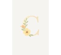 Personalised Floral Initial Letter C. 100 lined pages. 6 x 9 inches. For journaling, writing and doing work. Vintage and water colour vibe. cane be used for school and work.