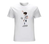 Personalised T Shirt für Herren und Damen, 100% Baumwolle, Stechpalme und Benji, Captain Tsubasa White S
