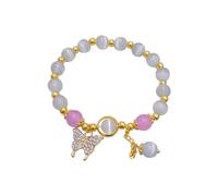 Personalisiertes Verstellbares Herrenarmband Design Erweiterte Sinn Kristall Armband Schmetterling Armband Weibliche Transfer Perle Hand Schmuck Geschenk Fitness Armband Schmal (GD3, One Size)