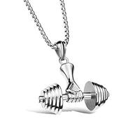 Personalità Bodybuilding Muscle Arm Lifting Barbell Pendant Collana per Uomini Donne Trendy Casual Wear Jewelry Gift