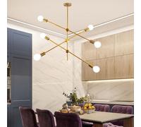 personalità Creativa Minimalista Arte Lampada Sospensione in Ferro LED Linea Geometrica Lampadario Postmoderno Sala da Pranzo appesa Plafoniera Apparecchio di Illuminazione a 6 luci