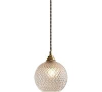 personalità Vetro Piccola Lampada a Sospensione E27 1-Luce Lampada a Sospensione in Ottone Lampadario Moderno Regolabile da Comodino,Illuminazione per Interni