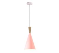 Personality Colorful Lampshade Chandelier, Wood Art Japanese Style Lighting Fixture, Metal Pendant Lights, Danish Hanging Lamp for Restaurant, Dining Room, Bedroom, Kitchen, Bar(Pink)