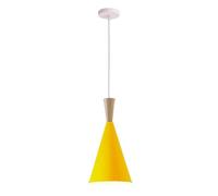 Personality Colorful Lampshade Chandelier, Wood Art Japanese Style Lighting Fixture, Metal Pendant Lights, Danish Hanging Lamp for Restaurant, Dining Room, Bedroom, Kitchen, Bar(Yellow)