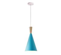 Personality Colorful Lampshade Chandelier, Wood Art Japanese Style Lighting Fixture, Metal Pendant Lights, Danish Hanging Lamp for Restaurant, Dining Room, Bedroom, Kitchen, Bar(Blue)