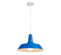 Personality Pendant Lights, Nostalgic Retro Industrial Style Chandelier, Single Head Metal Pot Lid Lighting Fixture, Minimalist Creative Hanging Lamp for Bedroom, Bedside, 's Room(Blue)