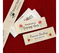 Personalizada Twill RibbonLabels, Etichette Con Logo Personalizzato, Accessori Da Cucire, Etichetta A Nastro, Etichetta In Tessuto Personalizzata, Etichette For Vestiti, Targhette Con Nome(100pcs)