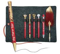 Personalized 6 Pcs Ballpoint Pen Set - Metal Crystal Diamond Pens Feather Quill Pens, Custom Name for Christmas Birthday Gifts, Office School Supplies (Ballpoint Pen Set - Red)