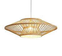 Personalized Bamboo Hanging Light Handmade Weave Creative Chandelier Vintage Birdcage French Style Pendant Lamp Coastal Wicker Suspensiom Lamp for Dining Room,Living Room Bar
