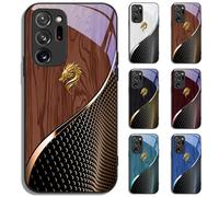 Personalized Dragon Wood Glass Case - Shatterproof,Merryklein Phone Case for Samsung,Supports Wireless Charging for Samsung (S21Ultra,Brown)