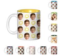 Personalized Face Coffee Mug/Coffee Cup, Custom Christmas Photo Gift | Customized Funny Faces 15oz Coffee Mug with Pictures, Xmas Gift for Dad, Papa, Mom, Grandma, Co-worker