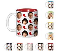 Personalized Face Coffee Mug/Coffee Cup, Custom Christmas Photo Gift | Customized Funny Faces 15oz Coffee Mug with Pictures, Xmas Gift for Dad, Papa, Mom, Grandma, Co-worker
