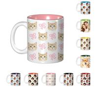 Personalized Face Coffee Mug/Coffee Cup, Custom Christmas Photo Gift | Customized Funny Faces 15oz Coffee Mug with Pictures, Xmas Gift for Dad, Papa, Mom, Grandma, Co-worker