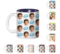Personalized Face Coffee Mug/Coffee Cup, Custom Christmas Photo Gift | Customized Funny Faces 15oz Coffee Mug with Pictures, Xmas Gift for Dad, Papa, Mom, Grandma, Co-worker