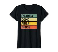 Personalized Gift Ideas Arisa Fruit of Loom Original T I'm Arisa Doing Arisa Things Divertente Citazione Personalizzata Maglietta con Stampa Grafica Economica, Donna, Nero, S Donna (Pacco da 1)