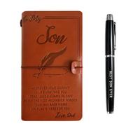 Personalized Leather Journal with Pen Gift from Dad to Son for Holiday