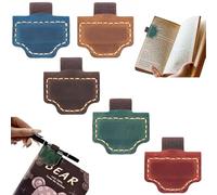 Personalized Magnetic Leather Pen Holder Bookmark,magnetic Bookmark with Pen Holder,custom Bygone Mark,Gifts for Book Lovers, Readers, Travelers, Leather Book Marks-5PCS