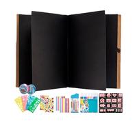 Personalized Memory Book - Photo Card Album, Folding DIY Scrapbook With 12 Markers | Creative Scrap Set For Couples Valentine’s Day Graduation Birthday Celebration Memories Valentines