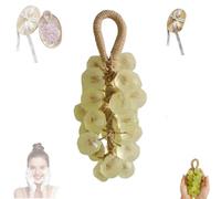 Personalized Original Handmade Crystal Grape Soap, 2026 New Grape Soap on a Rope, Handcrafted Grapes Cluster on a Rope, for Washing Hands and Fresh Air Men Women (Yellow)