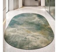 Personalized Rugs Oval Shape, Customized Photo/Text Pattern, 3.3 x 4.9 ft,Green Yellow 100 x 150 cm,Short Pile Carpet Rugs Living Room Bedroom Medium Dining Room,