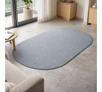 Personalized Rugs Oval Shape, Customized Photo/Text Pattern, 4 x 6 ft,Blue-grey 120 x 185 cm,Washable Rugs Living Room Non Slip Carpet Bedroom Apartment