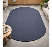 Personalized Rugs Oval Shape, Customized Photo/Text Pattern, 4 x 6 ft,Navy Blue 120 x 185 cm,Washable Rugs Living Room Non Slip Carpet Bedroom Apartment