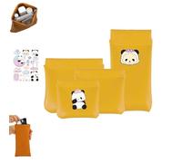 Personalized Snap Closure Leather Organizer Pouch, Snap Closure Pouch, No Zipper Self-Closing Leather Organizer Pouchs Cosmetic Bag (Yellow)