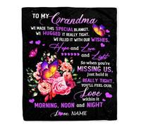 Personalized to My Granddaughter Blanket from Grandma Nana No One Else Will Ever Know Butterfly Sunflower Granddaughter Birthday Christmas Fleece Blanket