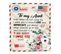 Personalized To My Son Blanket From Mom Dad Air Mail Letter I Love You Son Birthday Graduation Christmas Customized Fleece Blanket