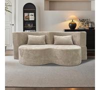 Personalizza ciò di cui hai bisogno, divano componibile componibile, comodo divano imbottito per soggiorno, design moderno e minimalista, seduta profonda, nessun montaggio richiesto (beige, 200 x 130