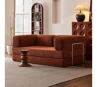 Personalizza ciò di cui hai bisogno, divano letto pieghevole - Divano letto convertibile 4 in 1 con memory foam e braccioli per uso in soggiorno (marrone, 150 cm)