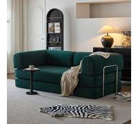 Personalizza ciò di cui hai bisogno, divano letto pieghevole - Divano letto convertibile 4 in 1 con memory foam e braccioli per uso in soggiorno (verde, 200 cm)