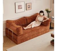 Personalizza ciò di cui hai bisogno, grande divano letto pieghevole, moderno divano letto convertibile con materasso in schiuma per soggiorno, camera da letto o appartamento (marrone, 180 cm)