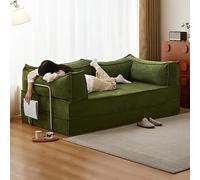 Personalizza ciò di cui hai bisogno, grande divano letto pieghevole, moderno divano letto convertibile con materasso in schiuma per soggiorno, camera da letto o appartamento (verde, 150 cm)
