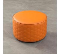 Personalizza ciò di cui hai bisogno, poggiapiedi rotondo in pelle per soggiorno, cucina e camera da letto, pezzo versatile per la decorazione della casa (arancione, 36 x 26 cm)
