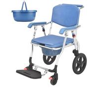 Personalizza ciò di cui hai bisogno sedia da doccia con ruote, sedia da bagno 4 in 1 per anziani, comodino pieghevole sedia da doccia per anziani, capacità di peso 150 kg
