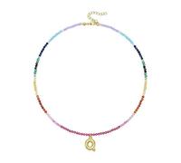 Personalizza gli stili collana con iniziali in rilievo per le donne placcata oro 14 K con cristalli pietre accessorio vocazione collana alla moda stile costiero, One Size, come descritto, come