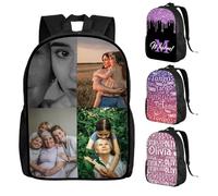 Personalizza il tuo zaino con testo immagine, zaino per laptop impermeabile personalizzato, zaino da viaggio per foto personalizzato, zaino da viaggio ideale per adolescenti e adulti, 4 Foto, M