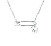 Personalizza La Lettera Iniziale Dell'Alfabeto G Simbolo Di Sostegno Per Gli Sfollati Solidarietà Ciondolo Per Collana Con Spilla Di Sicurezza A Cerchio Rotondo .925 Sterling Silver Personalizzato