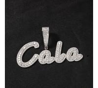 Personalizza Pennello Corsivo 1-9 Lettera Nome Collana Micro Pavé Cz Moda Gioie