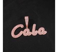Personalizza Pennello Corsivo 1-9 Lettera Nome Collana Micro Pavé Cz Moda Gioie
