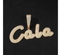 Personalizza Pennello Corsivo 1-9 Lettera Nome Collana Micro Pavé Cz Moda Gioie