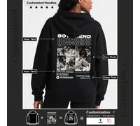 Personalizza una felpa con cappuccio nera in stile da ragazza, aggiungi le tue foto e numeri preferiti e regalala a chiunque tu voglia, ideale per la primavera e l'abbigliamento da palestra L,M,S,XL,X