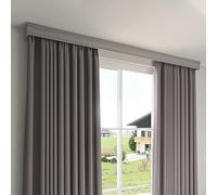 Personalizzabile 3 in 1 montaggio a soffitto doppio binario asta per soggiorno e camera da letto, 100 cm/200 cm, elegante design grigio mantovana - soluzione ideale per la decorazione della casa